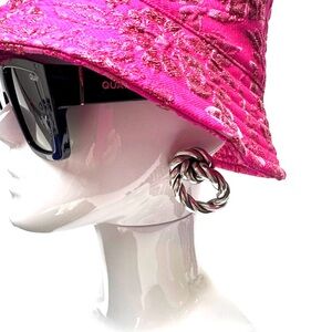 E&L Silver electroform Twisted Hoop Earrings, French backs.. lightweight